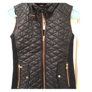 Fate Rowen Faux Leather Quilted Vest